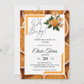 Oh Baby ちょっとしたキューティー オレンジ シトラス ベイビー シャワー 招待状 (正面)