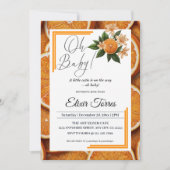 Oh Baby ちょっとしたキューティー オレンジ シトラス ベイビー シャワー 招待状 (正面)
