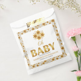Oh Baby ウォーターカラー ローズゴールド ベビーシャワー フェイバーバッグ