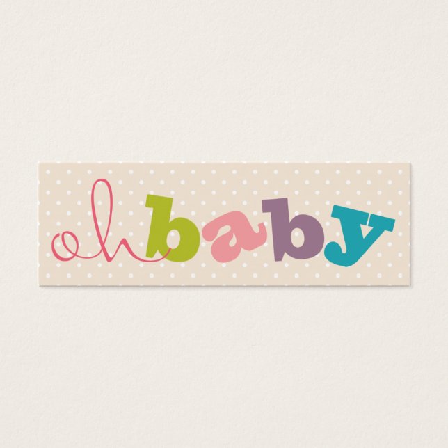 OH BABY! | カラフルなベビーシャワーのギフト登録カード (正面)