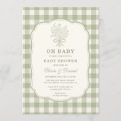 Oh Baby ギンガム カップルベビーシャワー 招待状 (正面)