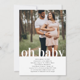 Oh Baby | シンプルな写真ベビーシャワー 招待状