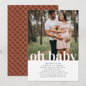 Oh Baby | シンプルな写真ベビーシャワー 招待状 (正面/裏面)