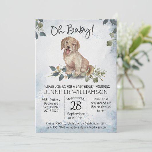 Oh Baby! パピー ドッグ ベイビー シャワー 招待状 (スタンド正面)