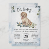Oh Baby! パピー ドッグ ベイビー シャワー 招待状 (正面/裏面)
