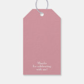 Oh Baby! ピンクの女の子ベビーシャワー ギフトタグ (裏面)