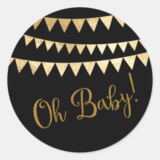 Oh Baby ベビーシャワー ラウンドシール (正面)