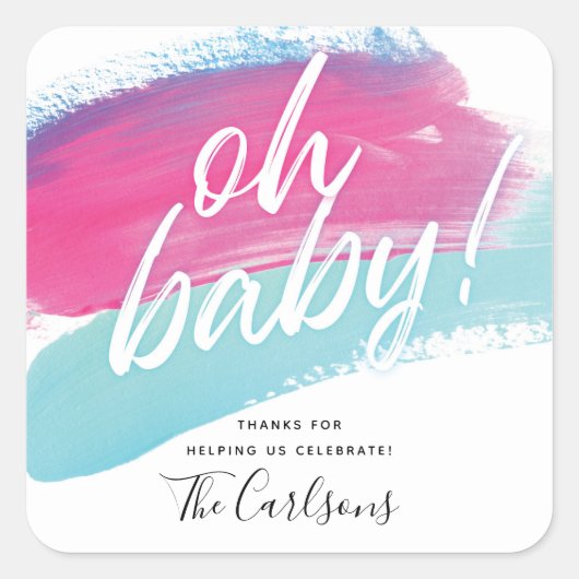 Oh Baby ペイントスウォッシュステッカー スクエアシール (正面)