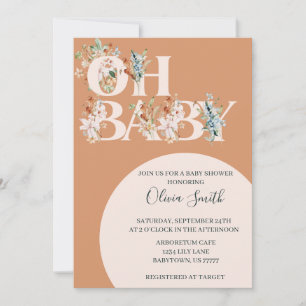 OH BABY ボーホー フラワーベイビーシャワー 招待状