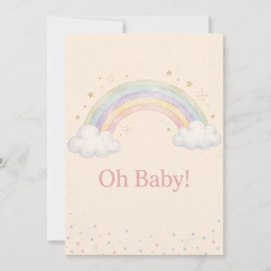 Oh Baby レインボー ベビーシャワー招待状 招待状 (正面)