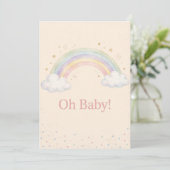 Oh Baby レインボー ベビーシャワー招待状 招待状 (スタンド正面)