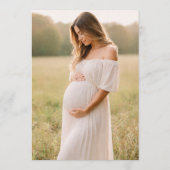 Oh Baby 写真 ギンガム セージグリーン ベビーシャワー 招待状 (裏面)