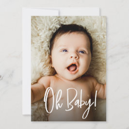 Oh Baby 新生児フォトモダンスクリプトシャワー サンキューカード