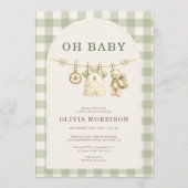 Oh Baby 森の洗濯物 ベビーシャワー 招待状 (正面)