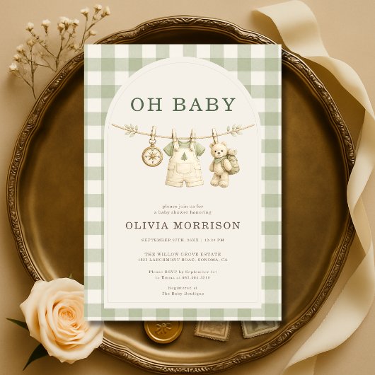 Oh Baby 森の洗濯物 ベビーシャワー 招待状