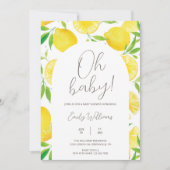Oh Baby All in One Spring Lemon Baby Shower 招待状 (正面)