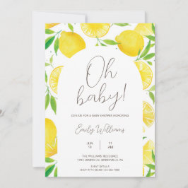Oh Baby All in One Spring Lemon Baby Shower 招待状