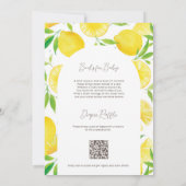 Oh Baby All in One Spring Lemon Baby Shower 招待状 (裏面)