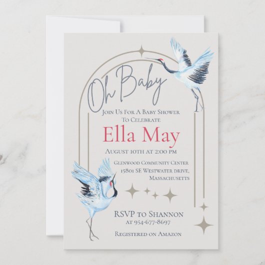 Oh Baby, Baby Shower Invitation 招待状 (正面)