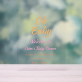 OH BABY BABY SHOWER ORANGE PURPLE SIMPLE MINIMAL アクリルサイン (ニュートラル)