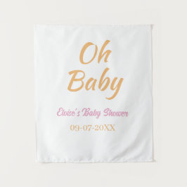 OH BABY BABY SHOWER ORANGE PURPLE SIMPLE MINIMAL タペストリー