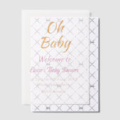 OH BABY BABY SHOWER ORANGE PURPLE SIMPLE MINIMAL ベラム紙招待状 (オフセット (招待状))