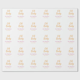 OH BABY BABY SHOWER ORANGE PURPLE SIMPLE MINIMAL ラッピングペーパー