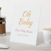 OH BABY BABY SHOWER ORANGE PURPLE SIMPLE MINIMAL 台座サイン (インサイチュ)