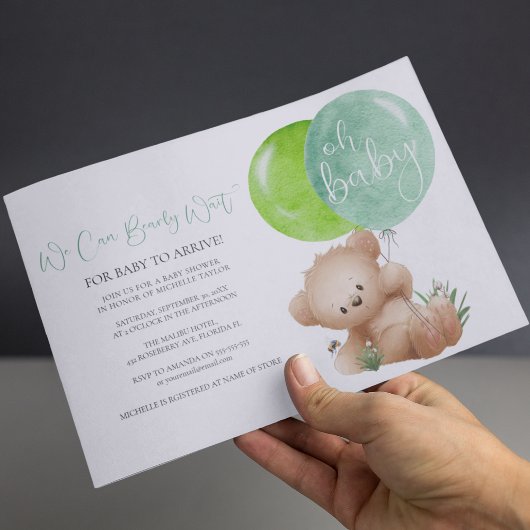 Oh Baby Bear & The Bee ベビーシャワー招待状 招待状