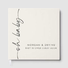 Oh Baby Beige Baby Shower Guest Book ゲストブック