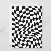 Oh Baby! Black Checkered Modern Baby Shower  招待状 (裏面)