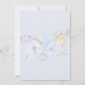 Oh Baby Blueフローラベビシャワークリスタルフレーム 招待状 (裏面)