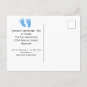 Oh Baby Blue足写真Baby Shower招待状 インビテーションポストカード (裏面)