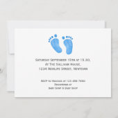 Oh Baby Blue足写真Baby Shower招待状 招待状 (裏面)