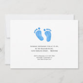 Oh Baby Blue足写真Boy Baby Shower 招待状 (裏面)