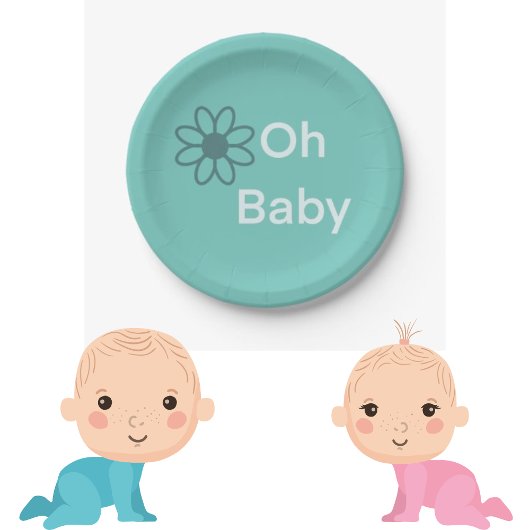 Oh Baby Blue フローラル デイジー ペーパー ペーパープレート