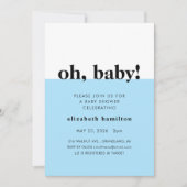 Oh Baby! Blue and White Baby Shower Invitation 招待状 (正面)
