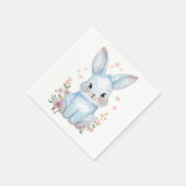 Oh Baby, Blue Bunny Shower Party Pastel スタンダードカクテルナプキン (角)