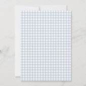 Oh Baby Blue Gingham Check Boy Baby shower  招待状 (裏面)