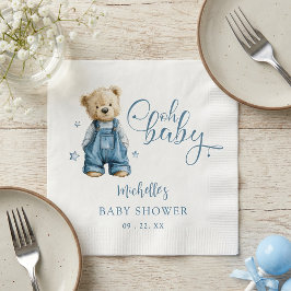 Oh Baby Blue Jean Baby Denim Baby Shower スタンダードカクテルナプキン