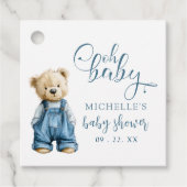 Oh Baby Blue Jean Baby Denim Baby Shower フェイバータグ (正面)