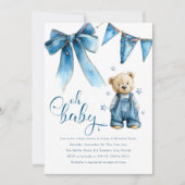 Oh Baby | Blue Jean Baby Denim Baby Shower 招待状 (正面)