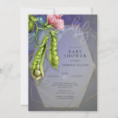 Oh Baby Blue - Sweet Peas in a Pod Baby Shower 招待状 (正面)