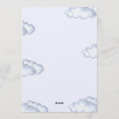 Oh Baby Blue Watercolor Air Balloon Baby Shower   招待状 (裏面)