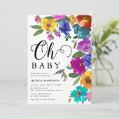 Oh Baby Bright & Bold Florals ベビーシャワー 招待状 (スタンド正面)
