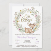 Oh Baby Butterflies Elephant Baby Shower   招待状 (正面)