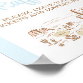 Oh Baby Cowboy Baby Shower Diaper Raffle Sign ポスター (角)