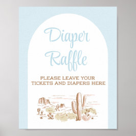 Oh Baby Cowboy Baby Shower Diaper Raffle Sign ポスター