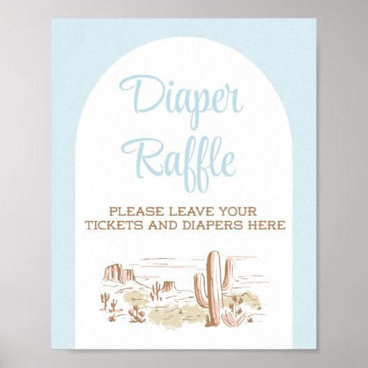 Oh Baby Cowboy Baby Shower Diaper Raffle Sign ポスター (正面)