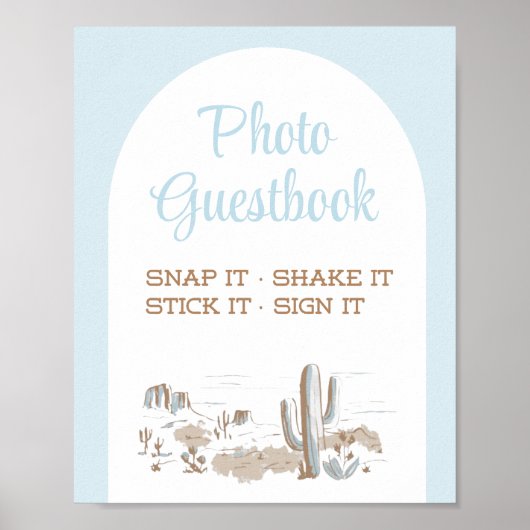Oh Baby Cowboy Baby Shower Photo Guestbook Sign ポスター (正面)